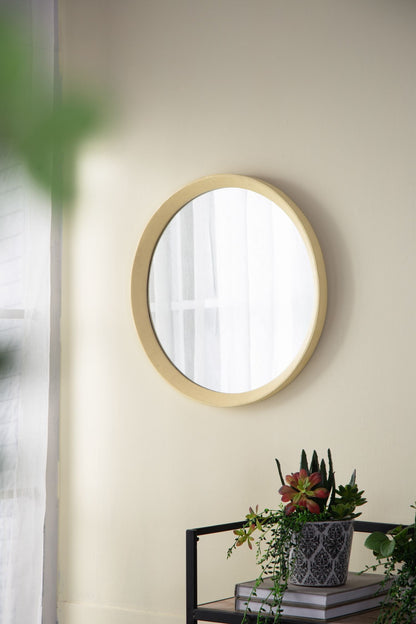 Transitional Decor Style Mango Wood Wall Mirror Wall Decor With Frame Of Solid Mango Wood For Bathroom, Entryway Console Lean Against Wall - Cream