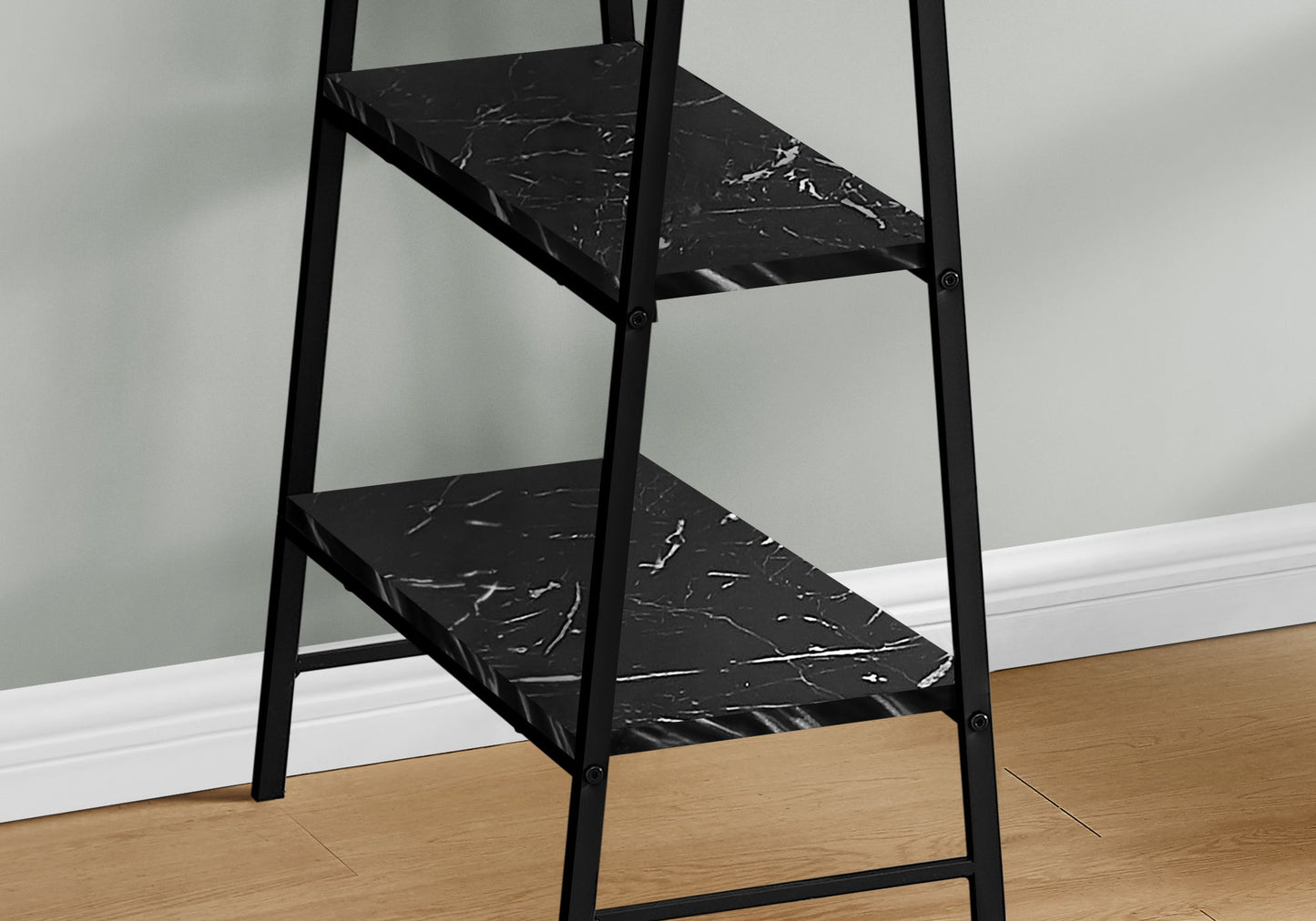 Computer Desk For Home Office, Laptop, Storage Shelves, Marble Look Contemporary & Modern - Black