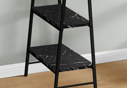 Computer Desk For Home Office, Laptop, Storage Shelves, Marble Look Contemporary & Modern - Black