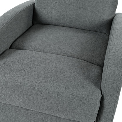 Modern Manual Recliner, Home Theater Chair With Adjustable Backrest For Living Room - Charcoal