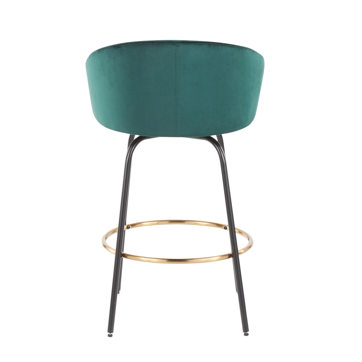 Claire - Contemporary / Glam Counter Stool (Set of 2) - Black / Emerald Green