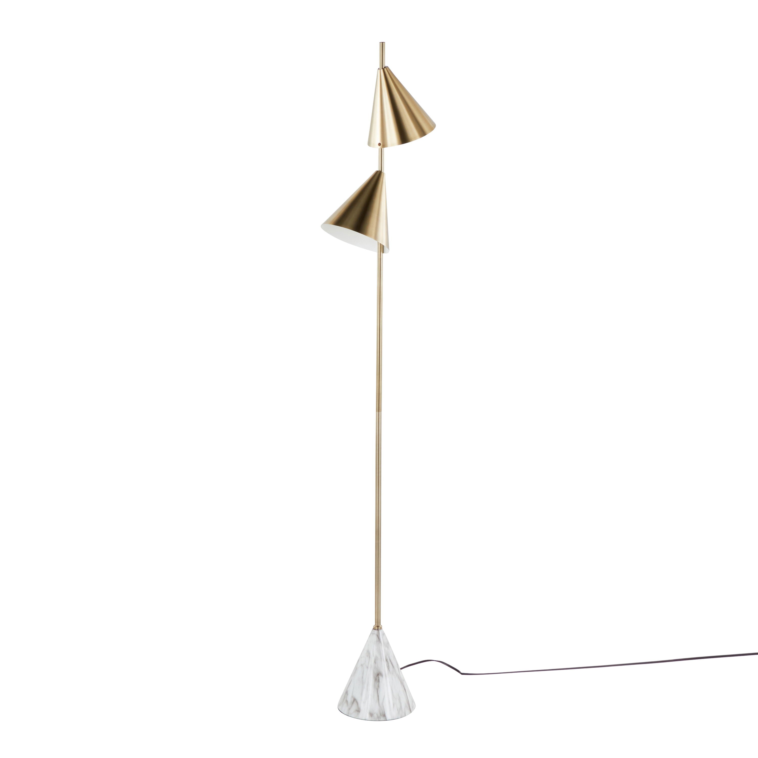 Cone - Glam Floor Lamp - Gold / White