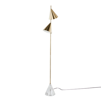 Cone - Glam Floor Lamp - Gold / White