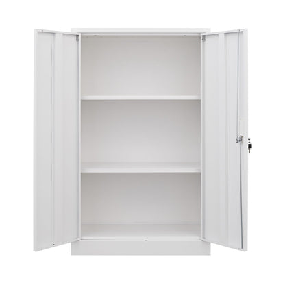 Metal Storage Cabinet With Locking Doors And Adjustable Shelf, Folding Filing Storage Cabinet, Folding Storage Locker Cabinet For Home Office, School, Garage - White
