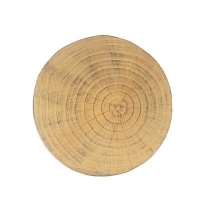 Mgo Hollow Side Table With Wood - Like Texture - Natural