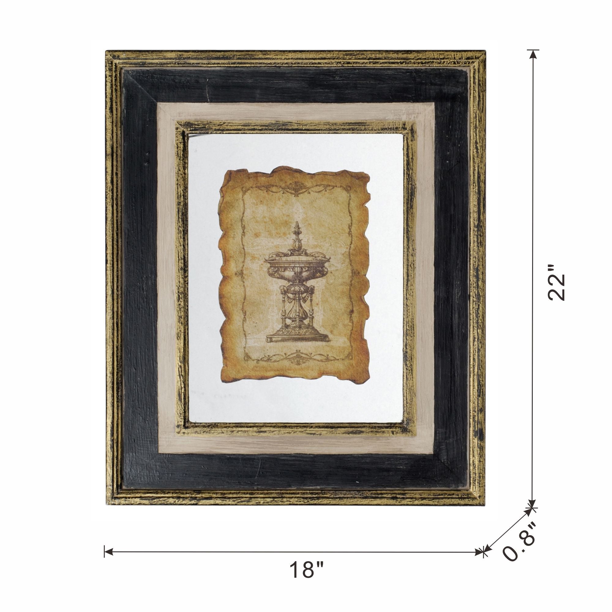 Lucian - Framed Antiqued Sculpture Print (Set of 2) - Multicolor