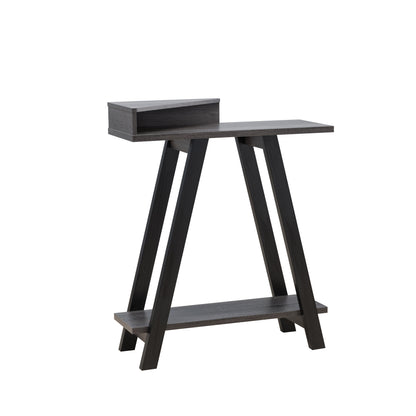 Contemporary Two Toned Console Table With Two Shelves - Black / Gray