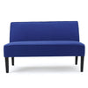 Contemporary Loveseat With Upholstered Fabric And Birch Wood Legs - Navy Blue