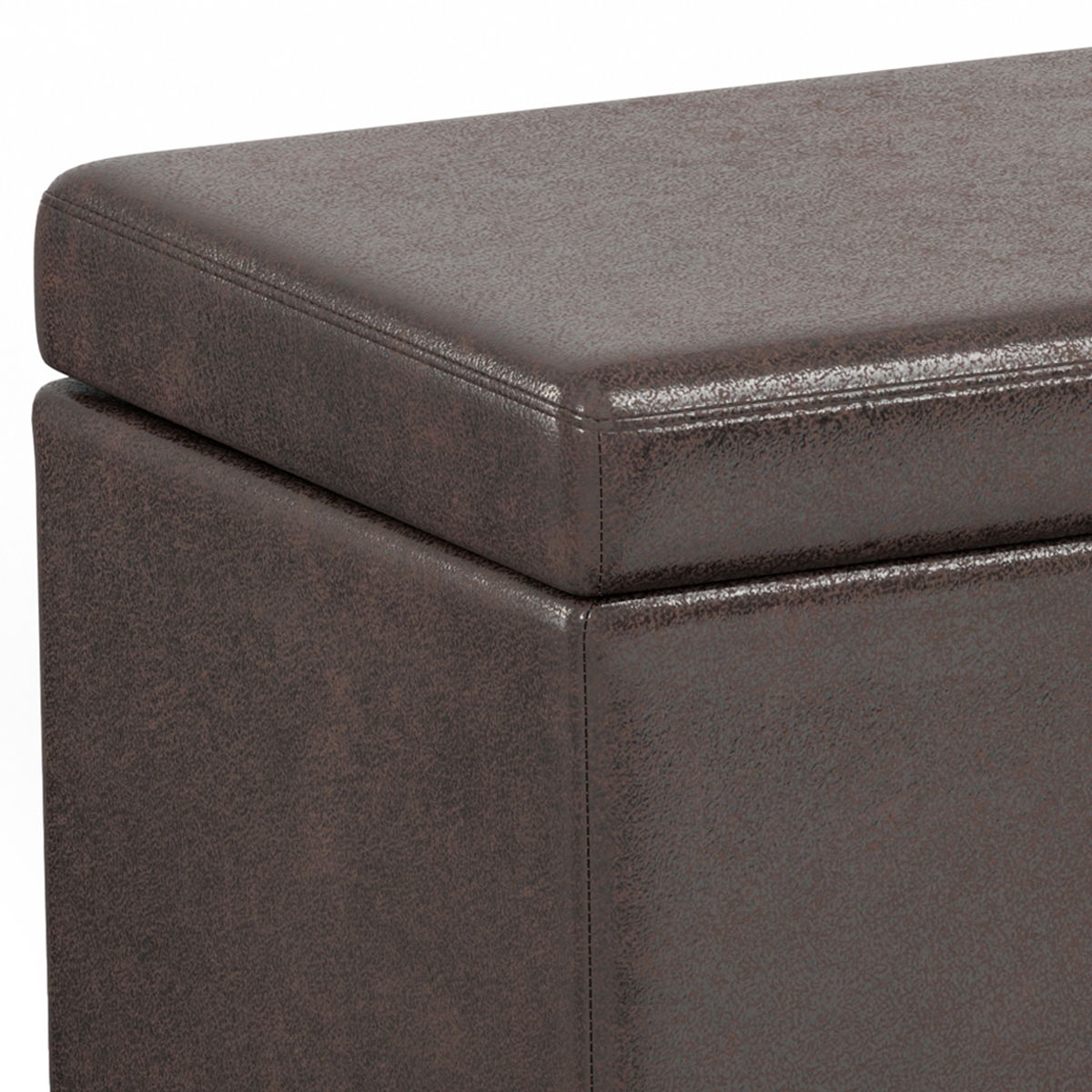 Avalon - Extra Large Storage Ottoman Bench - Distressed Brown