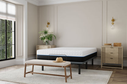 Copper Lux - 12" Queen Soft Memory Foam Mattress With Phase Change Cooling Fabric - White / Gray