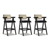 Milan - Modern Webbing Back Bar Stool With Arms (Set of 3) - Ebony Black