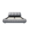 Queen Size Luxury Upholstered Platform Bed With Oversized Padded Backrest And Solid Wood Frame, Suitable For Multiple Heights Of Mattresses - Gray