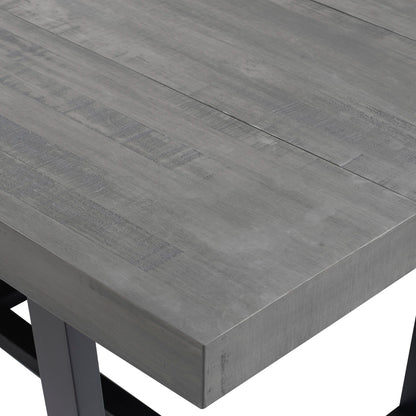 Rustic Metal And Solid Distressed Dining Table - Gray