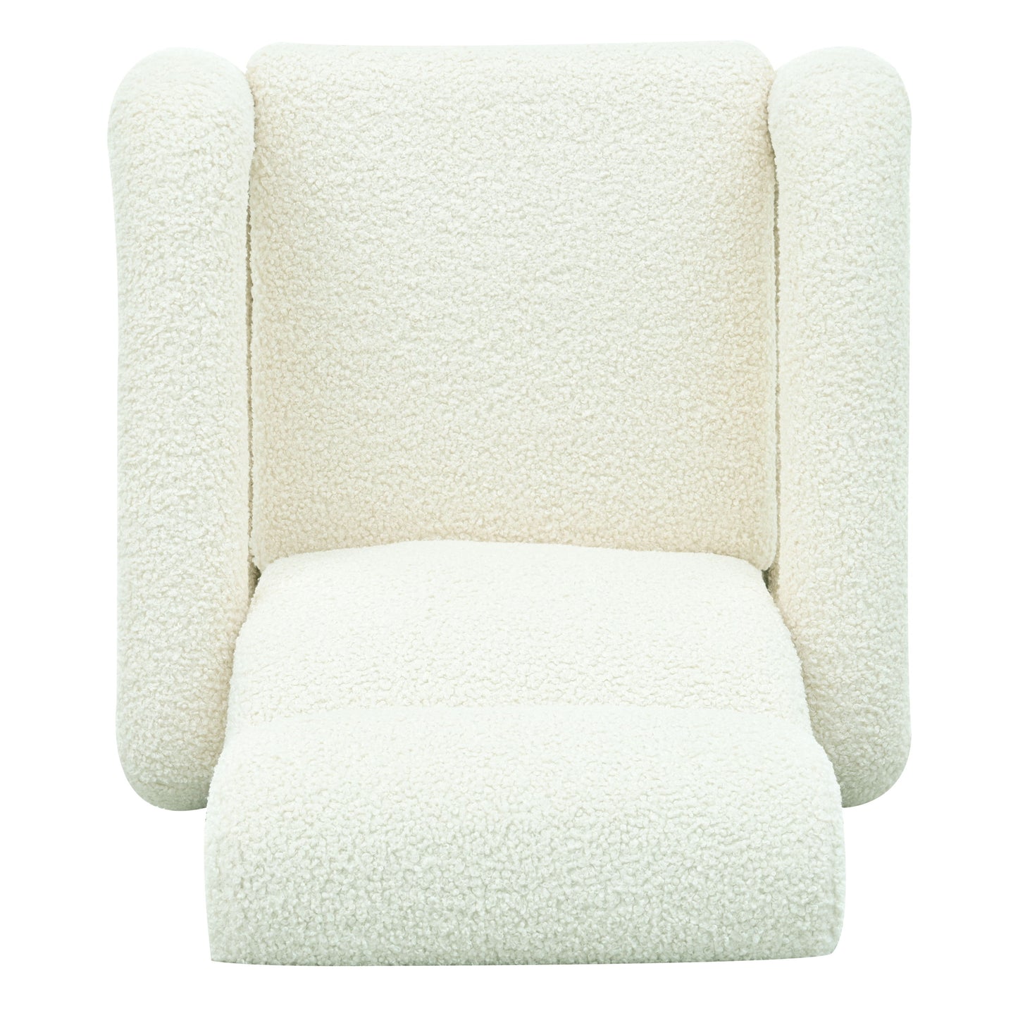 Push Back Recliner Armchair Upholstered Single Sofa With Adjustable Backrest For Living Room - Beige