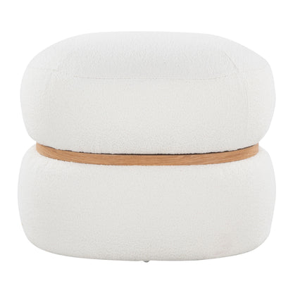 Cinch - Contemporary Pouf Ottoman - Cream / Natural