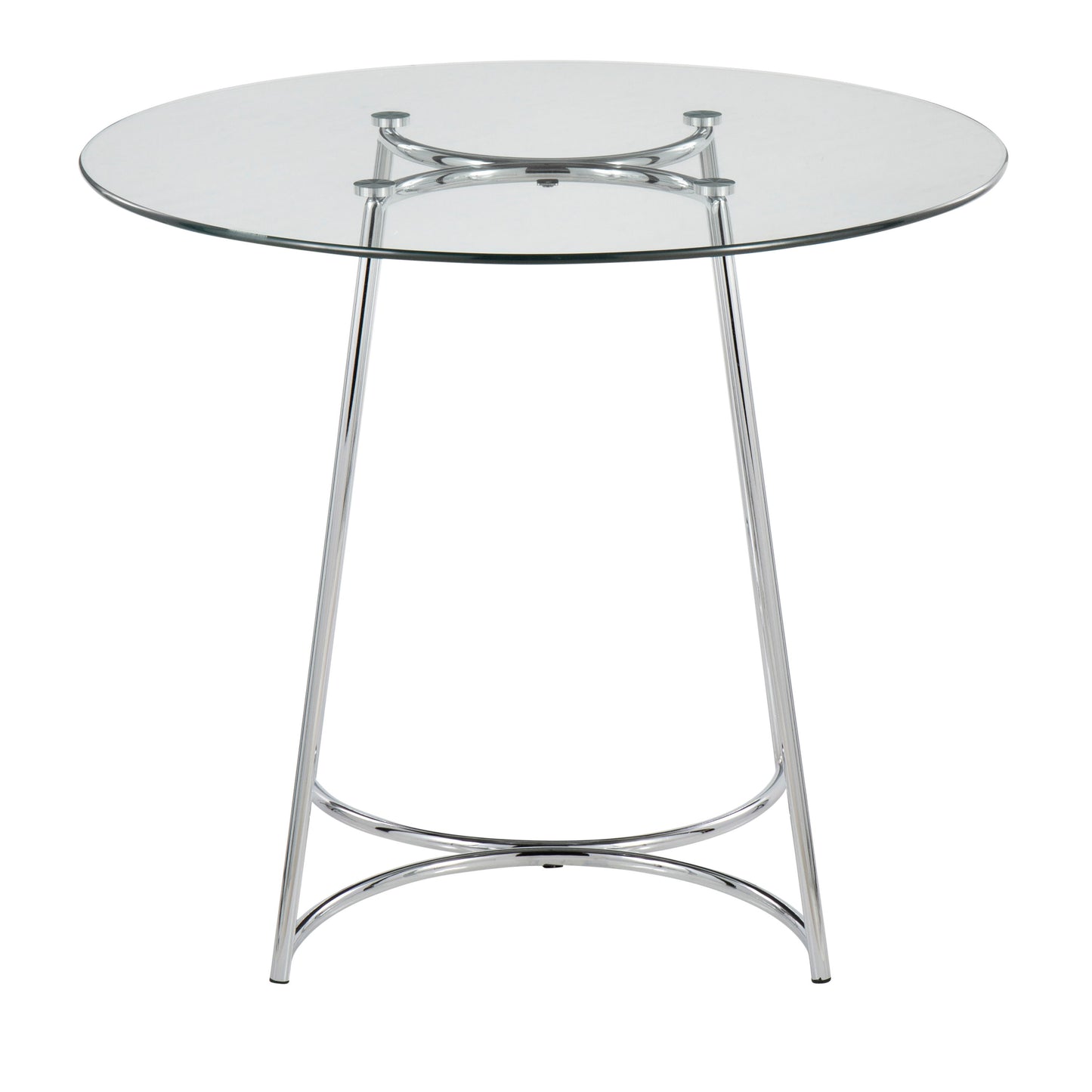 Cece - Contemporary Dinette Table - Chrome / Clear