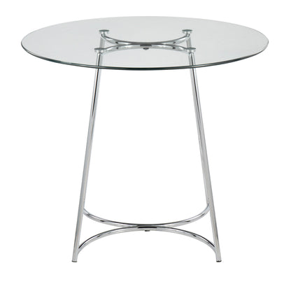 Cece - Contemporary Dinette Table - Chrome / Clear