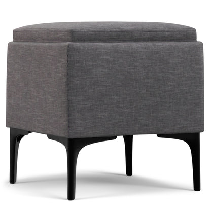 Natasha - Storage Ottoman With Tray - Gray