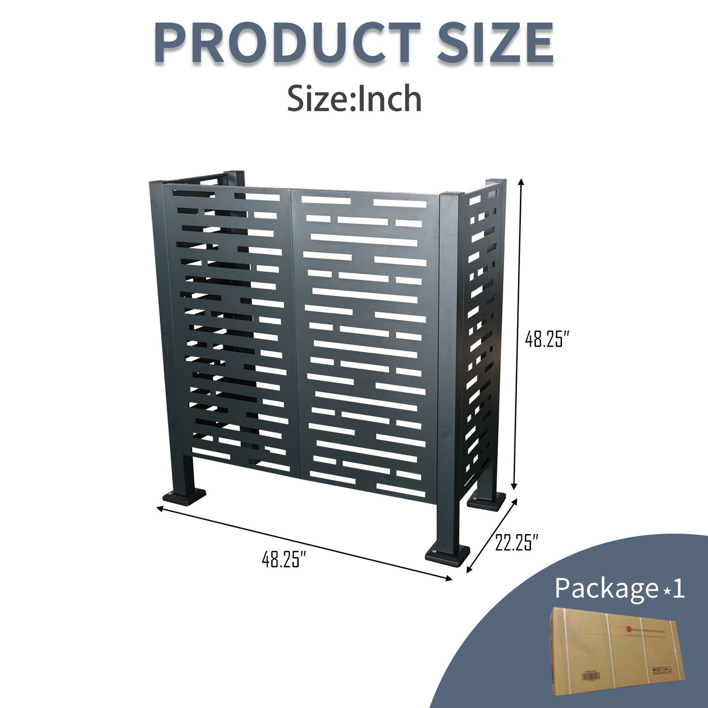 4 X 2 Ft Air Conditioner Fence For Outdoor Units, Metal Privacy Fence Cover, Perfect To Conceal Air Conditioning Units - Charcoal