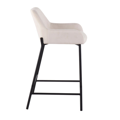 Daniella - Industrial Fixed Height Counter Stool (Set of 2) - Black / Cream