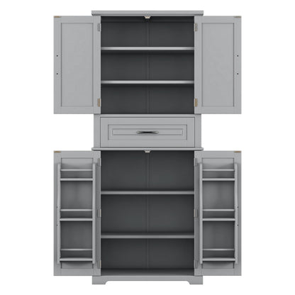 Bathroom Storage Cabinet With Multi Functional Storage Space, Material, Adjustable Shelf, Slide Rail Drawer - Gray