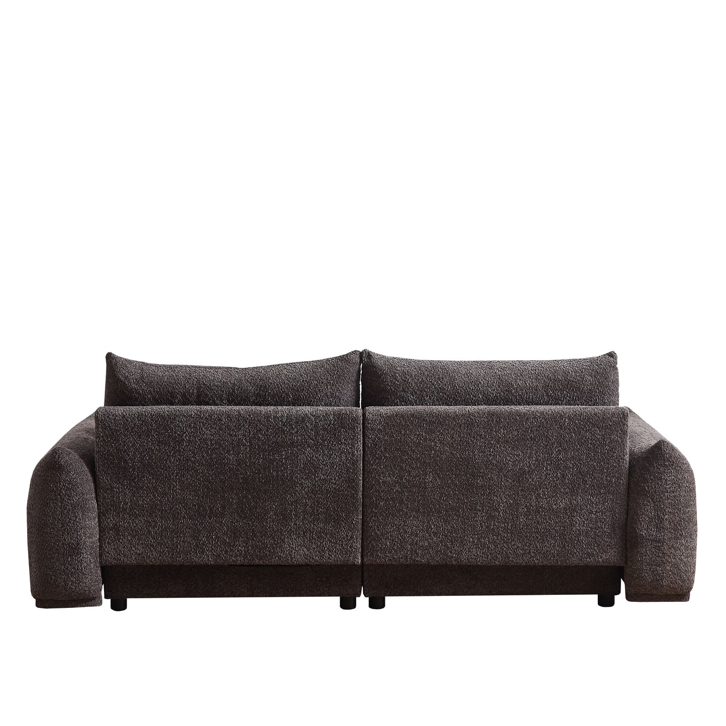 Lamb's Wool 2 Seater Cushion Sofa Comfortable Sofa For Living Room Bedroom And Other Casual Spaces Lamb's Wool Sofa With 2 Cushions And 2 Ball Pillows (Set of 2) - Gray