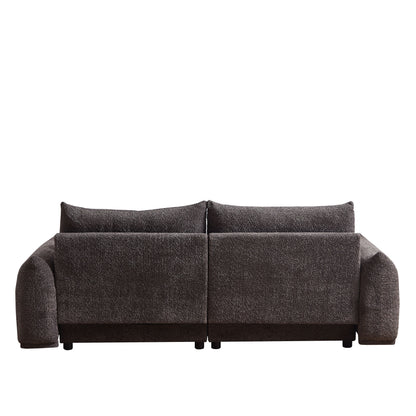 Lamb's Wool 2 Seater Cushion Sofa Comfortable Sofa For Living Room Bedroom And Other Casual Spaces Lamb's Wool Sofa With 2 Cushions And 2 Ball Pillows (Set of 2) - Gray