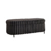 Charcoal Faux Fur Flip Top Storage Bench With Metal Legs, Wide Bed End Stool Foot Rest - Charcoal