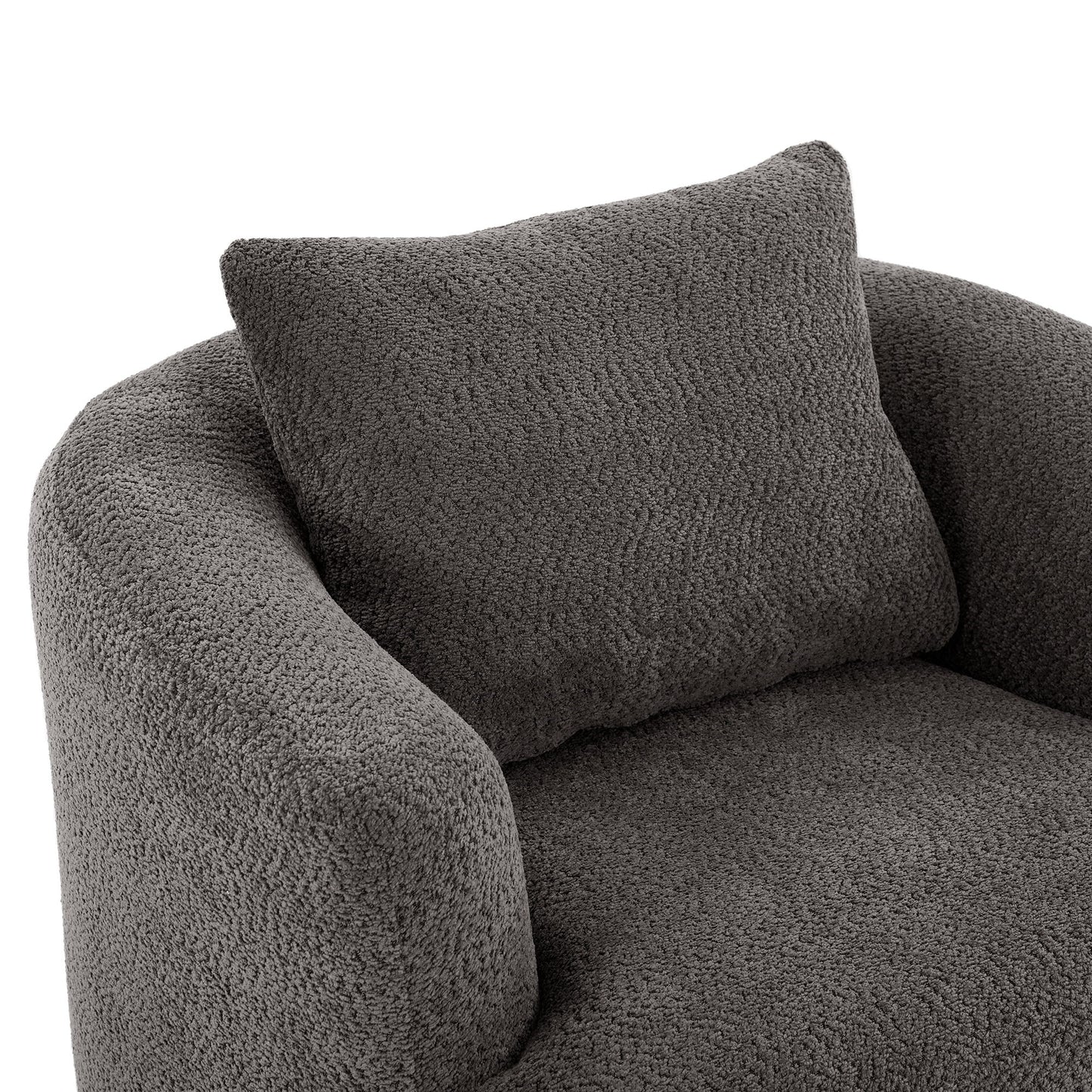 Chenille Upholstered 360ÔøΩÔøΩ Swivel Barrel Sofa Chair With Throw Pillow, Accent Chair For Living Room, Office And Hotel - Gray