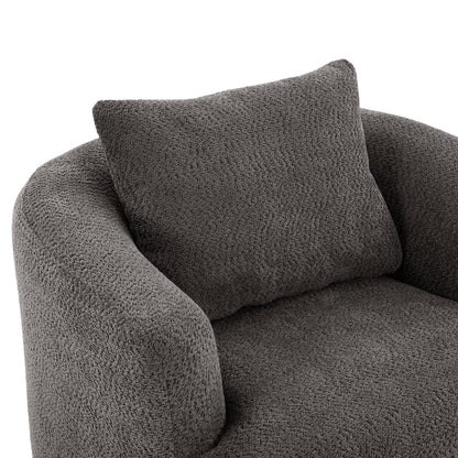 Chenille Upholstered 360ÔøΩÔøΩ Swivel Barrel Sofa Chair With Throw Pillow, Accent Chair For Living Room, Office And Hotel - Gray