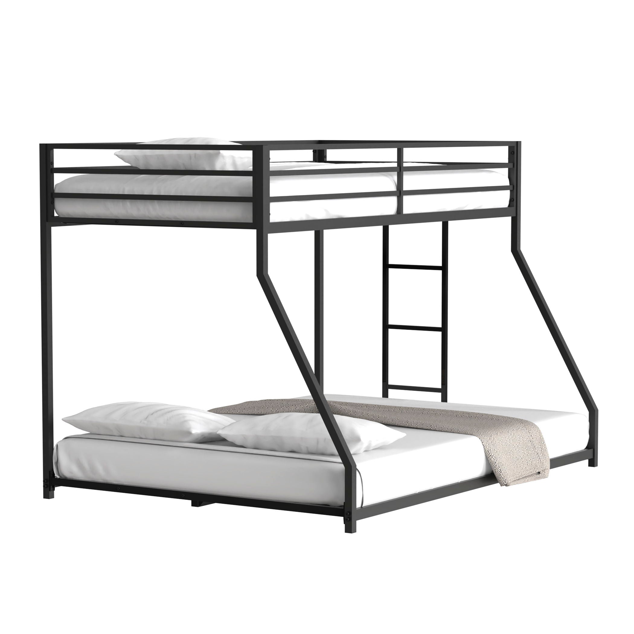 Adam - Twin Over Full Metal Bunk Bed - Black Metal
