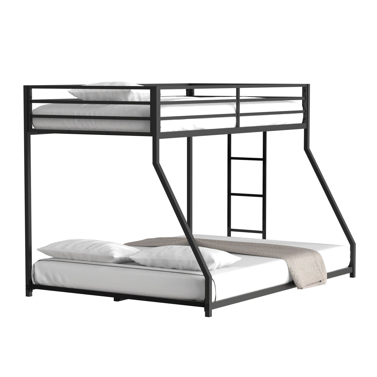 Adam - Twin Over Full Metal Bunk Bed - Black Metal