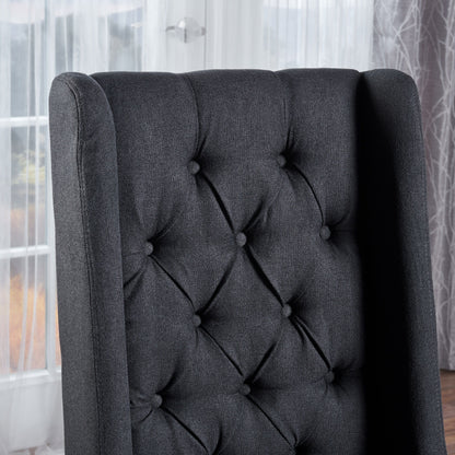 Contemporary Dining Chair (Set of 2) With Tufted Design - Charcoal