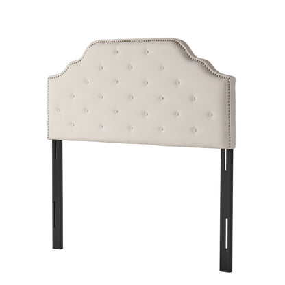 Charismatic - Queen & Full Size Headboard With Button Tufting And Nailhead Trim - Ivory