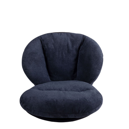 360ÔøΩÔøΩ Swivel Office Chair, Modern Chenille Chair With And Metal Base Frame, No Wheels, Accent Chair - Dark Blue