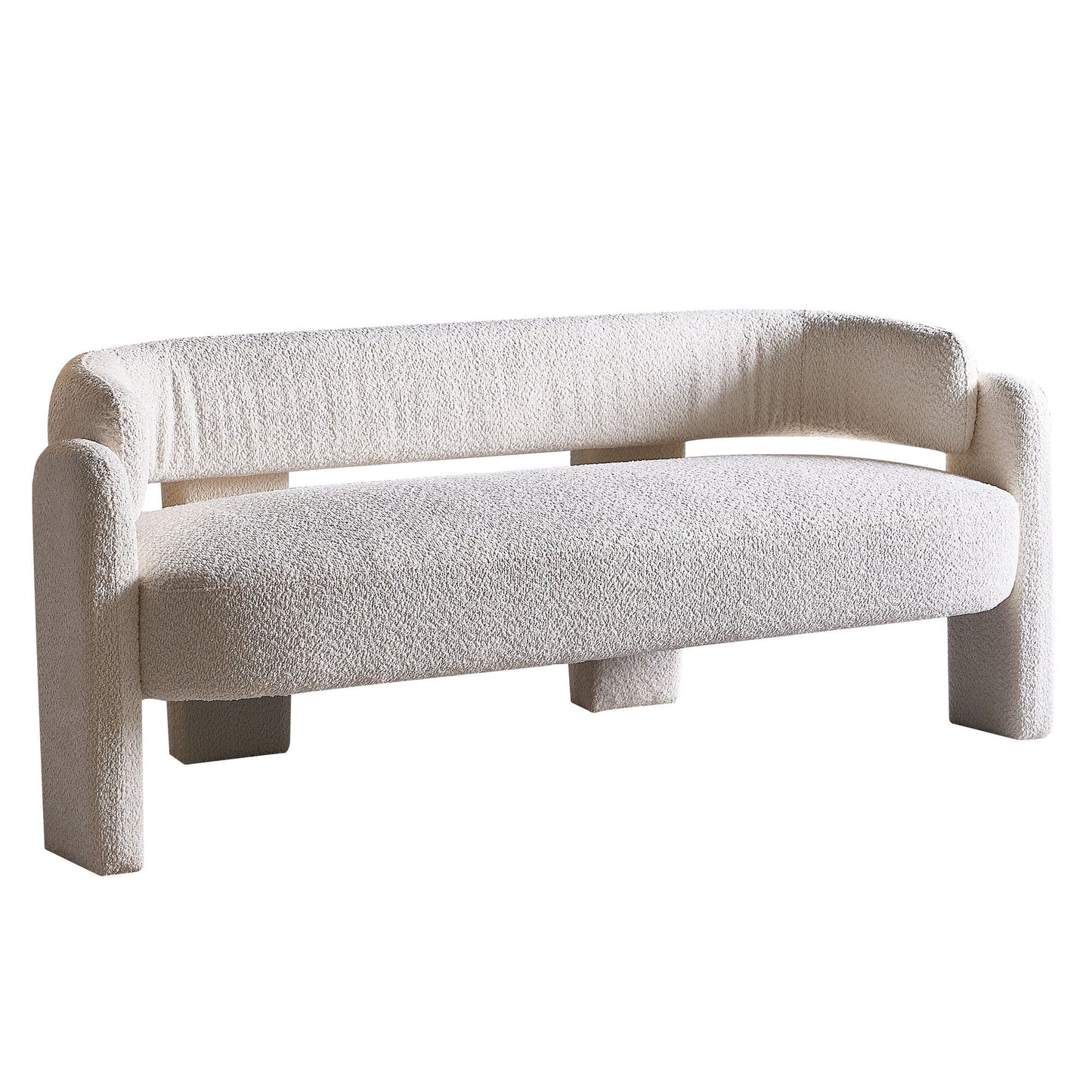 Boucle Upholstery Modern Sofa For Living Room - Beige