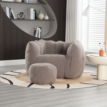 Soft Bean Bag Chair With High Resilient Foam (Chips) - Coffee