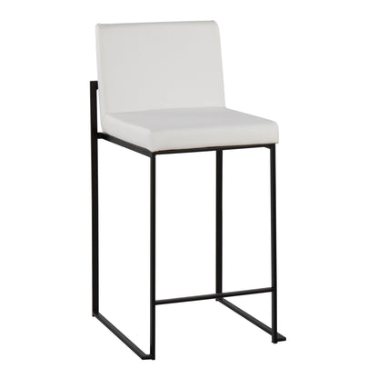Fuji - Contemporary High Back Counter Stool (Set of 3) - Black / White