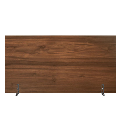 4 Door Cabinet With 1 Drawer, With 4 Adjustable Inner Shelves, Storage Cabinet - Walnut