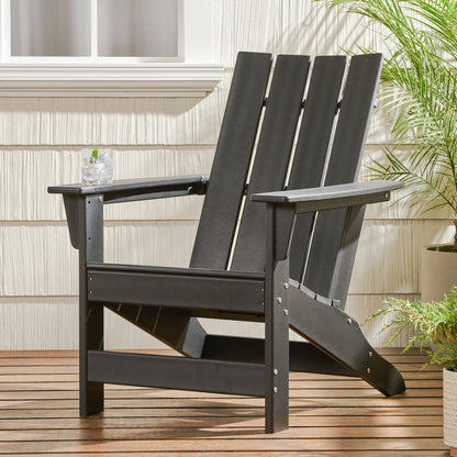 Enigmara - Outdoor High Density Resin Adirondack Chair - Black