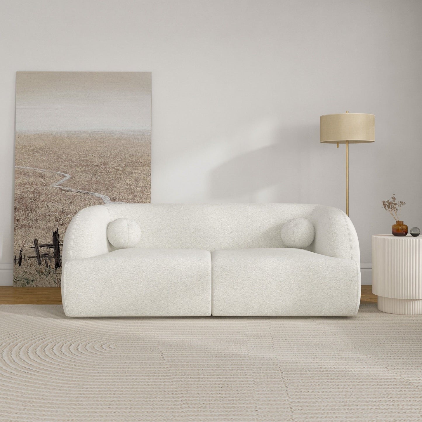 Anna - French Boucle Sofa - White