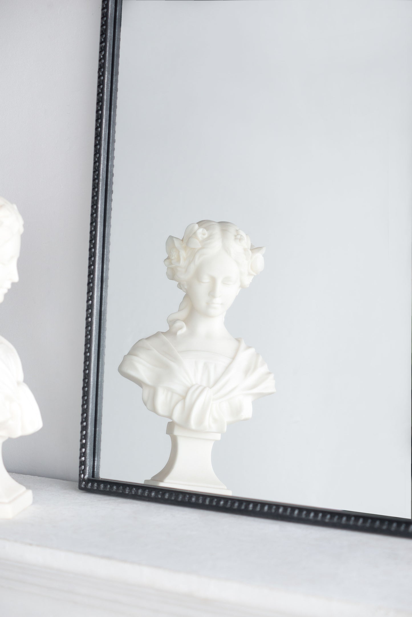 Classic Design Mirror With And Baroque Inspired Frame For Bathroom, Entryway Console Lean Against Wall - Black