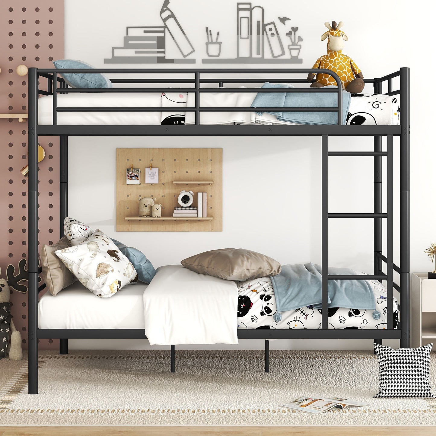 Full Over Full Metal Bunk Bed - Black
