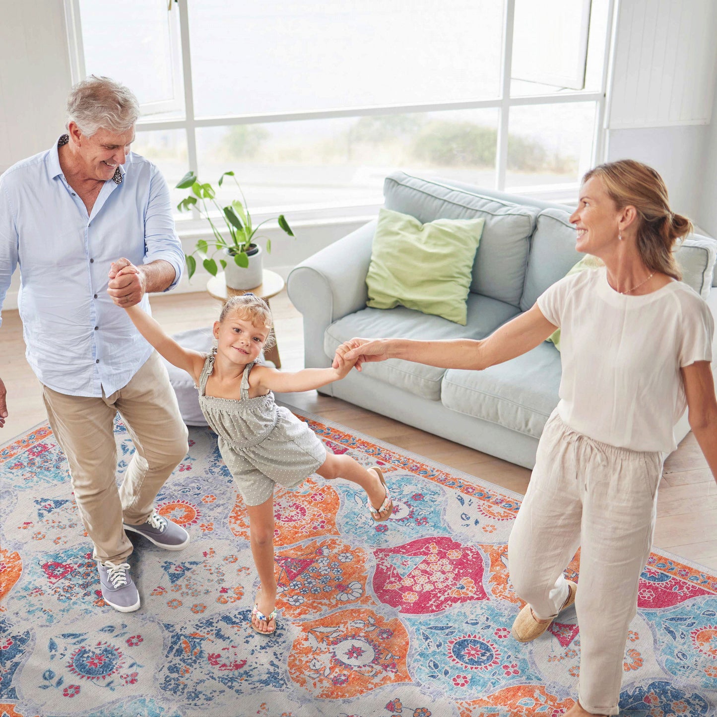 Maval - 9' X 12' Washable Area Rug - Cream