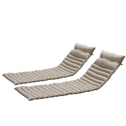 Outdoor Lounge Chair Cushion Replacement Patio Funiture Seat Cushion Chaise Lounge Cushion (Set of 2) - Khaki