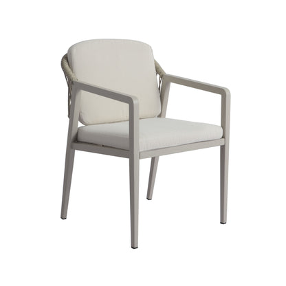 Modern Outdoor Dining Set With Expandable Acacia Wood Table And Iron Chairs - Gray