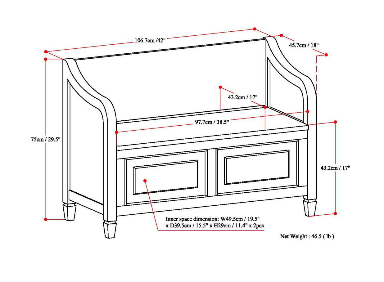 Connaught - Entryway Storage Bench - Distressed Gray
