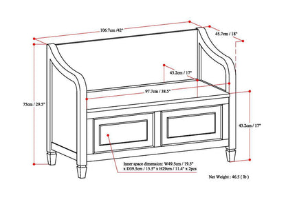 Connaught - Entryway Storage Bench - Distressed Gray