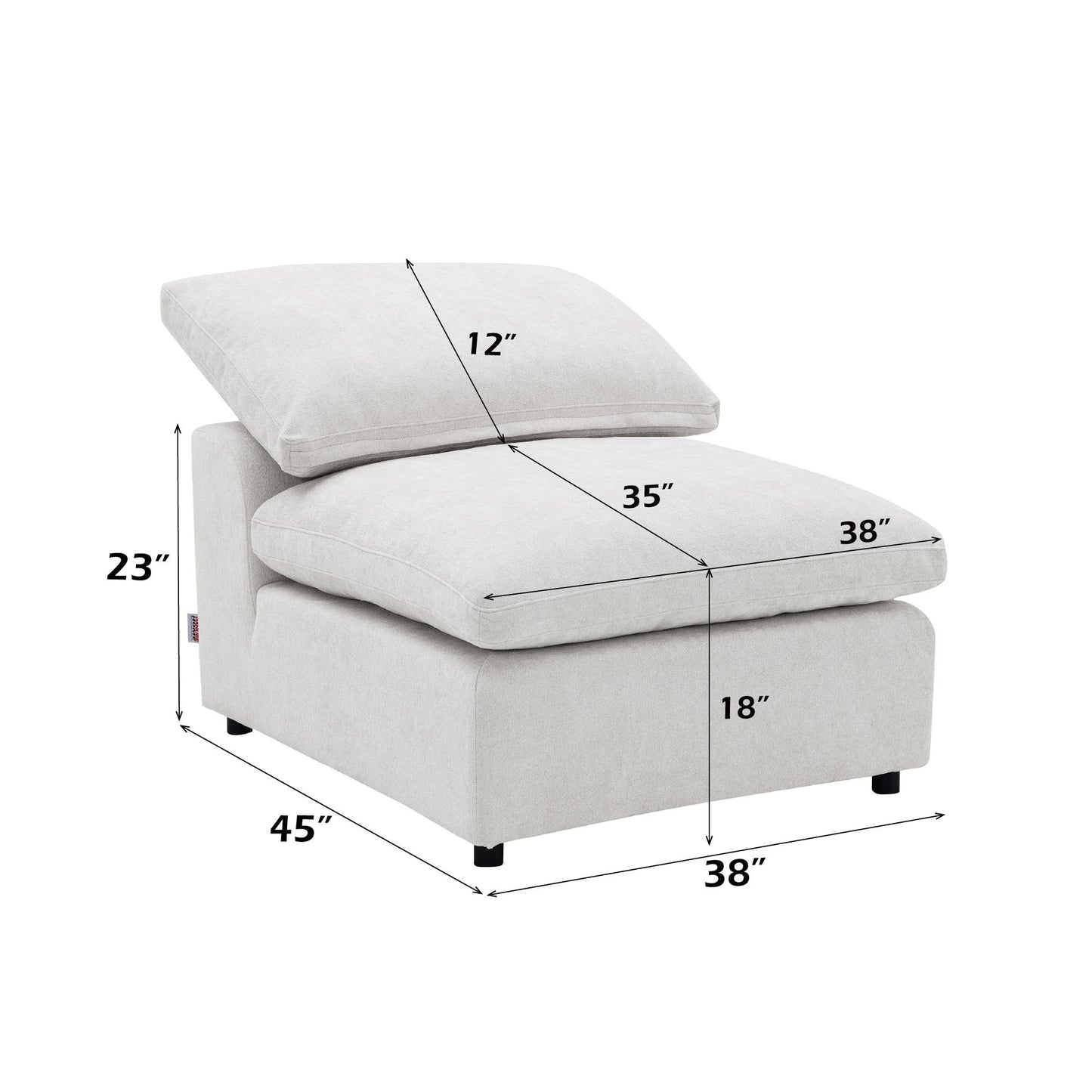 Naveen - 4 Piece Modular Sectional With Ottoman - Ivory