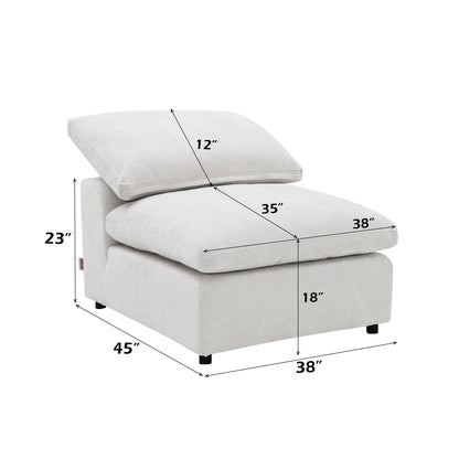 Naveen - 4 Piece Modular Sectional With Ottoman - Ivory